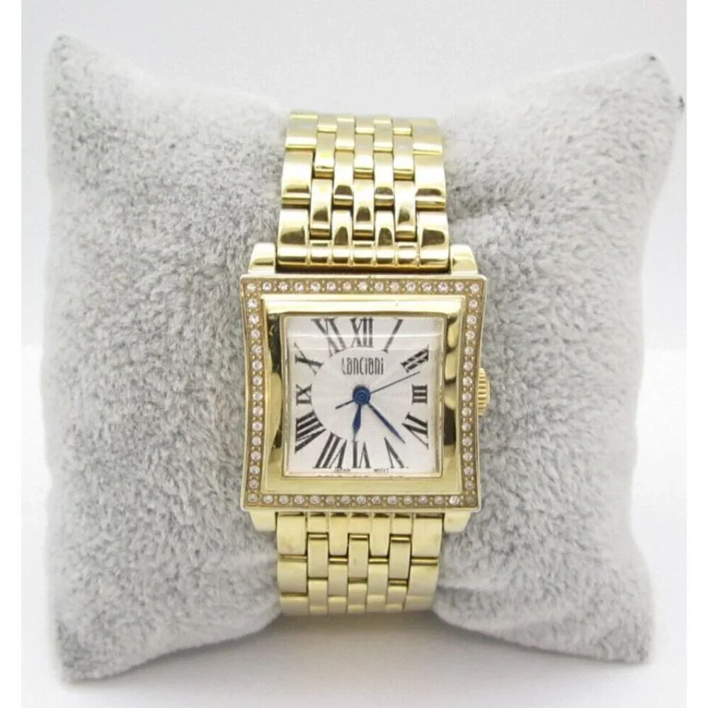 Women Lanciani‎ Quartz WR Analog 24mm Dial Tank Roman Watch (G945) 
